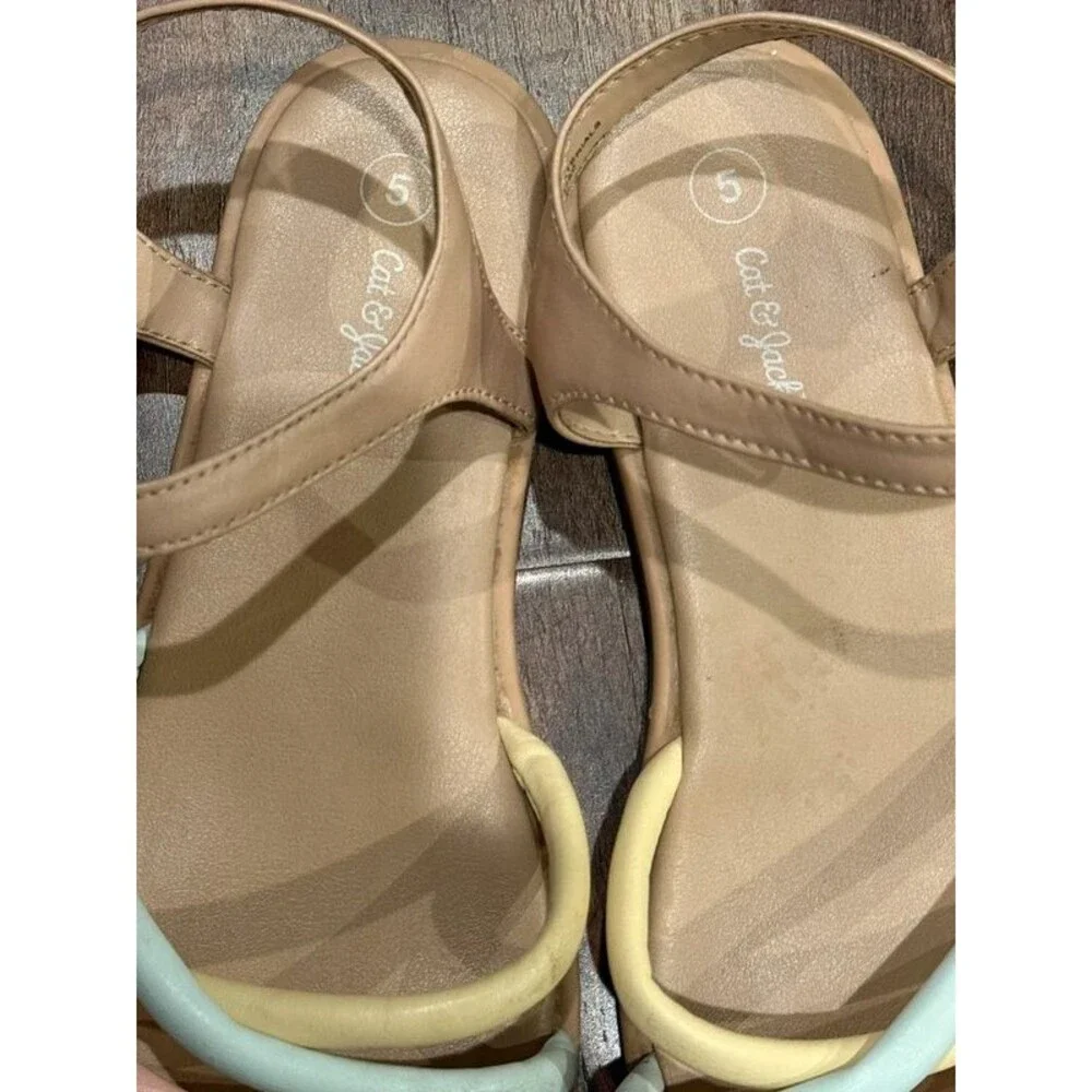 Cat & Jack Pastel Velcro Hook Flat Summer Sandals